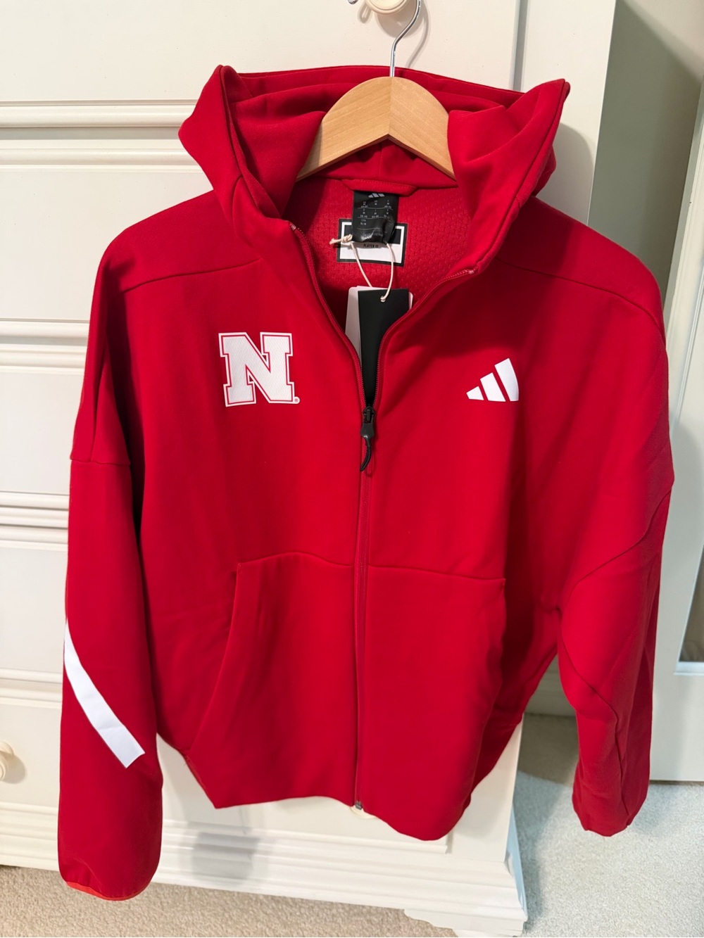 NWT Adidas Nebraska Huskers Full Zip Hoodie